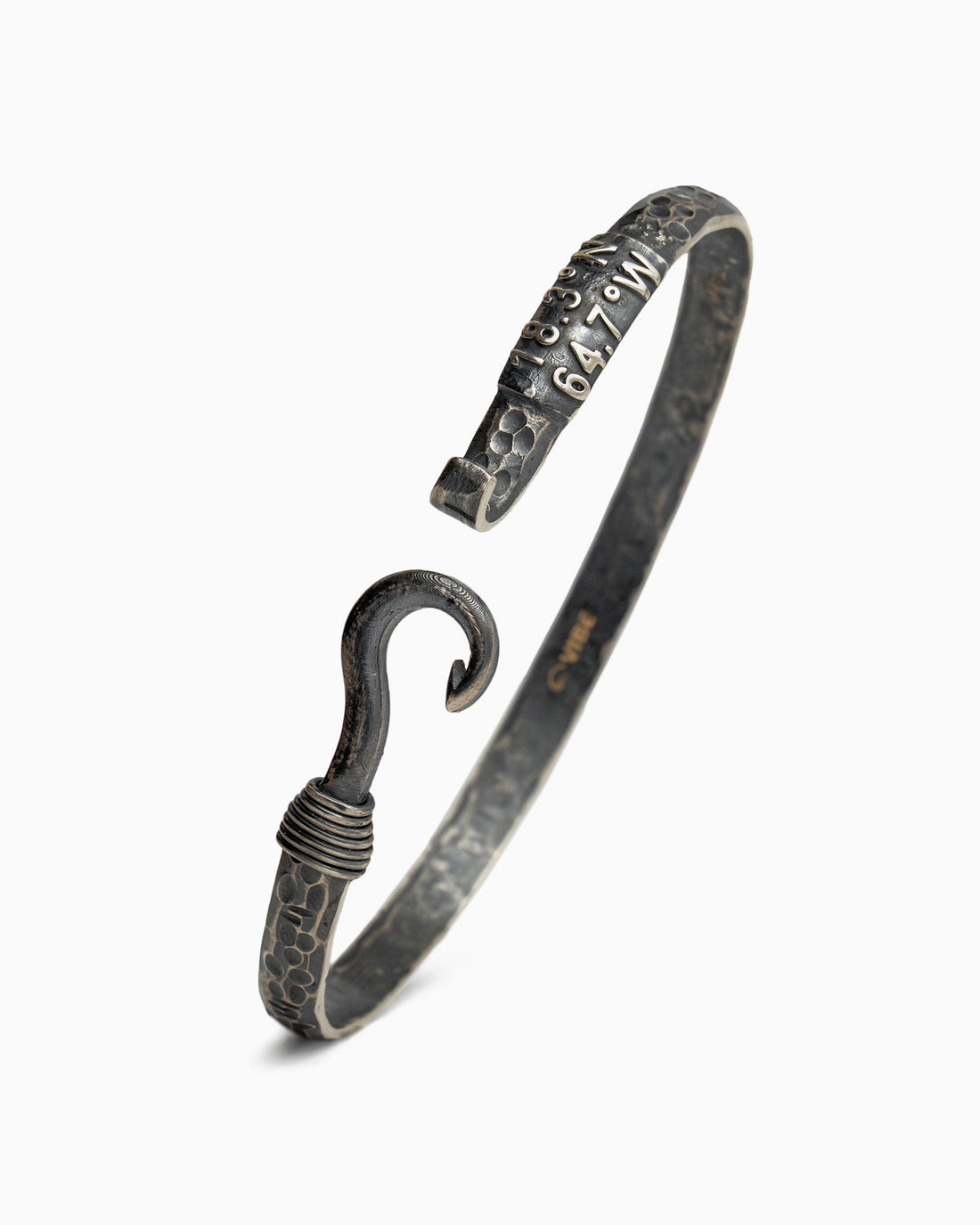 Pirate Texture Fish Hook Bracelet with St. John Coordinates, 5mm