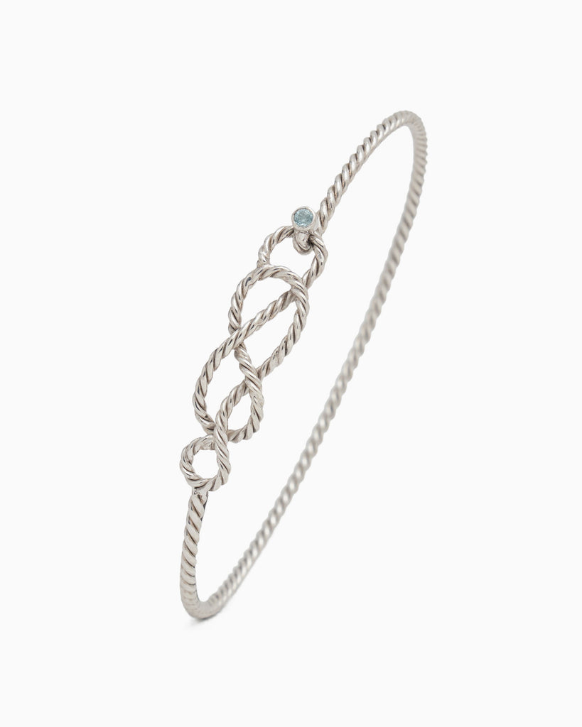 Twisted Sailor's Knot Bracelet with Stone - Hampton Blue Topaz