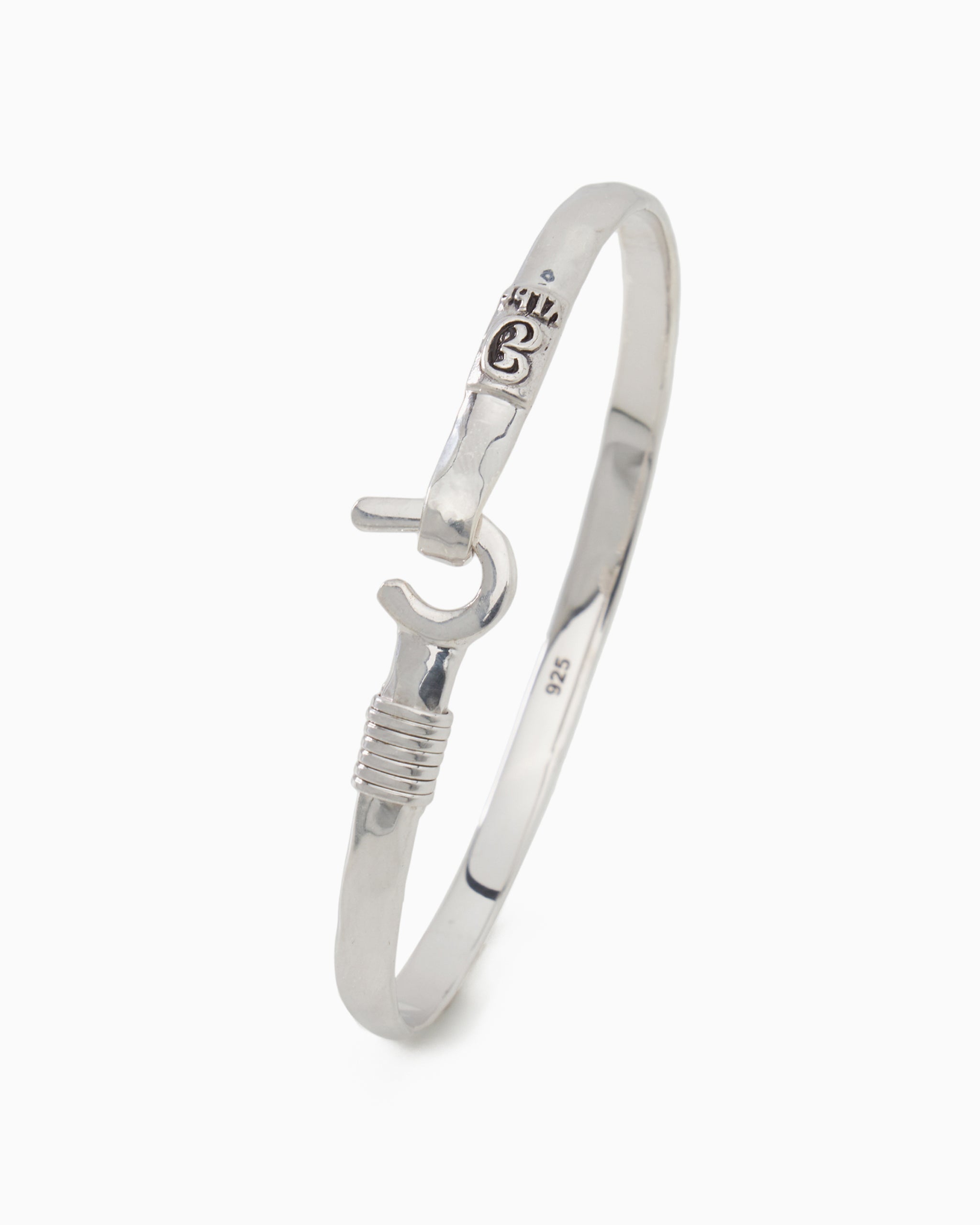 Scallop Hook Bracelet - Sterling Silver & 14K Gold 4mm 7 inch - C4SCAL70