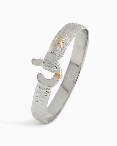 Water Texture St. John Hook Bracelet with Compass, 10mm