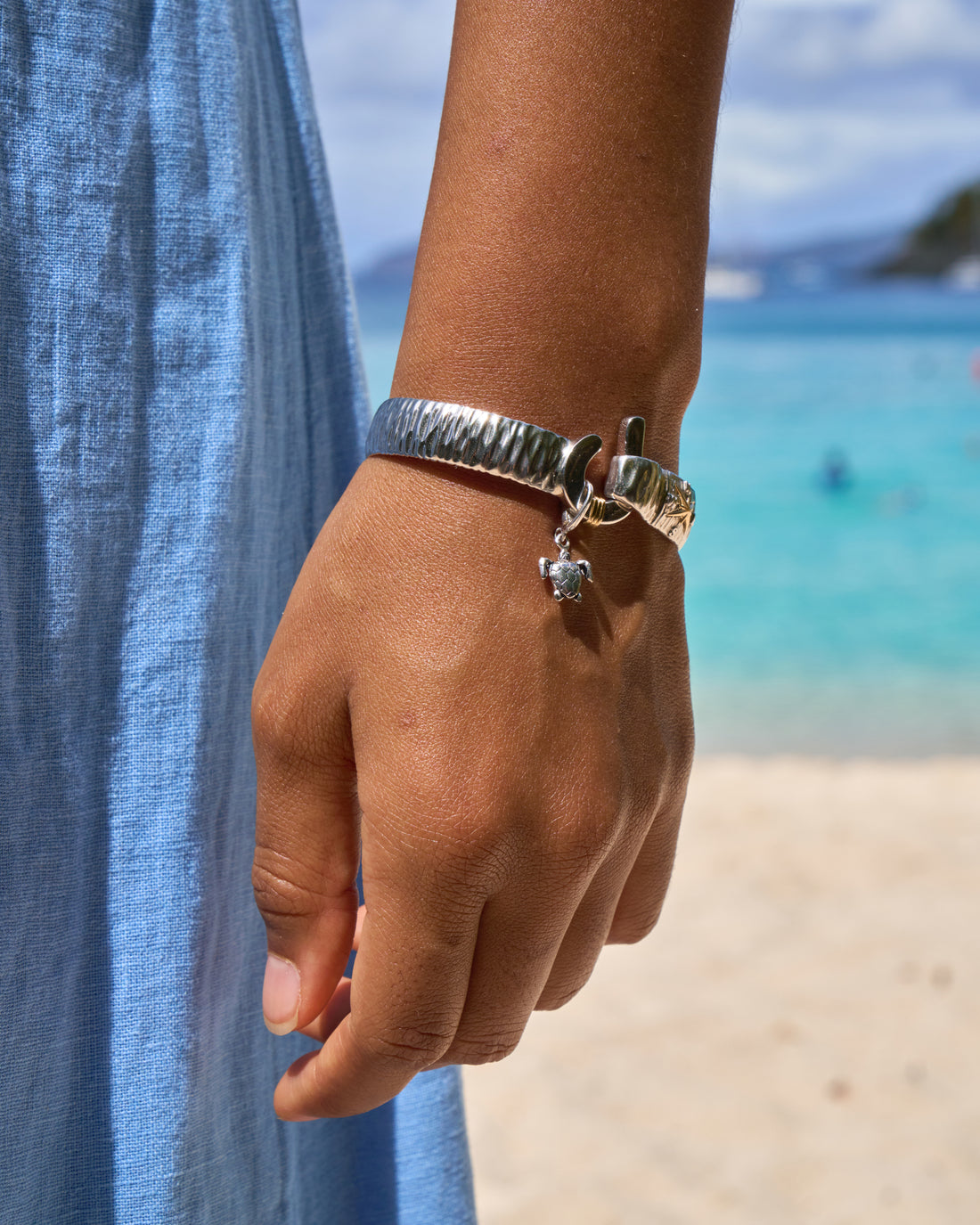 Sea Turtle Charm with Crab Claw Bail