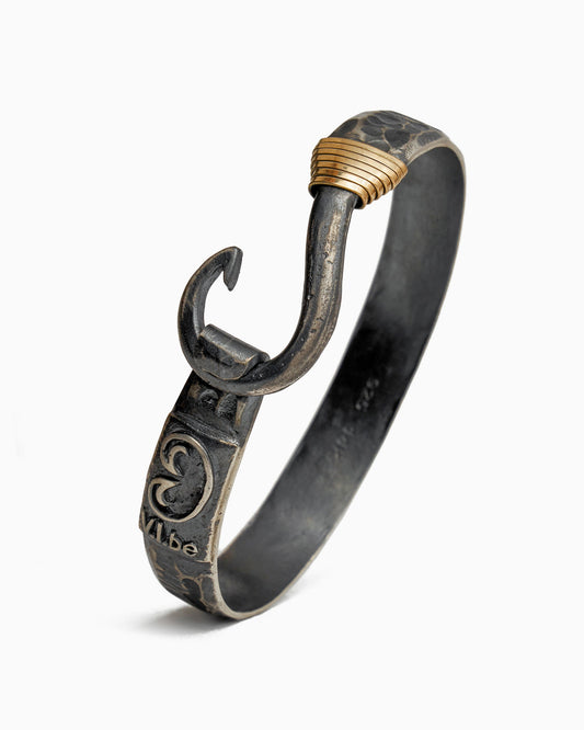 Black Bracelet Men, Fish Hook Bracelet, Men's Jewelry, A Gift for