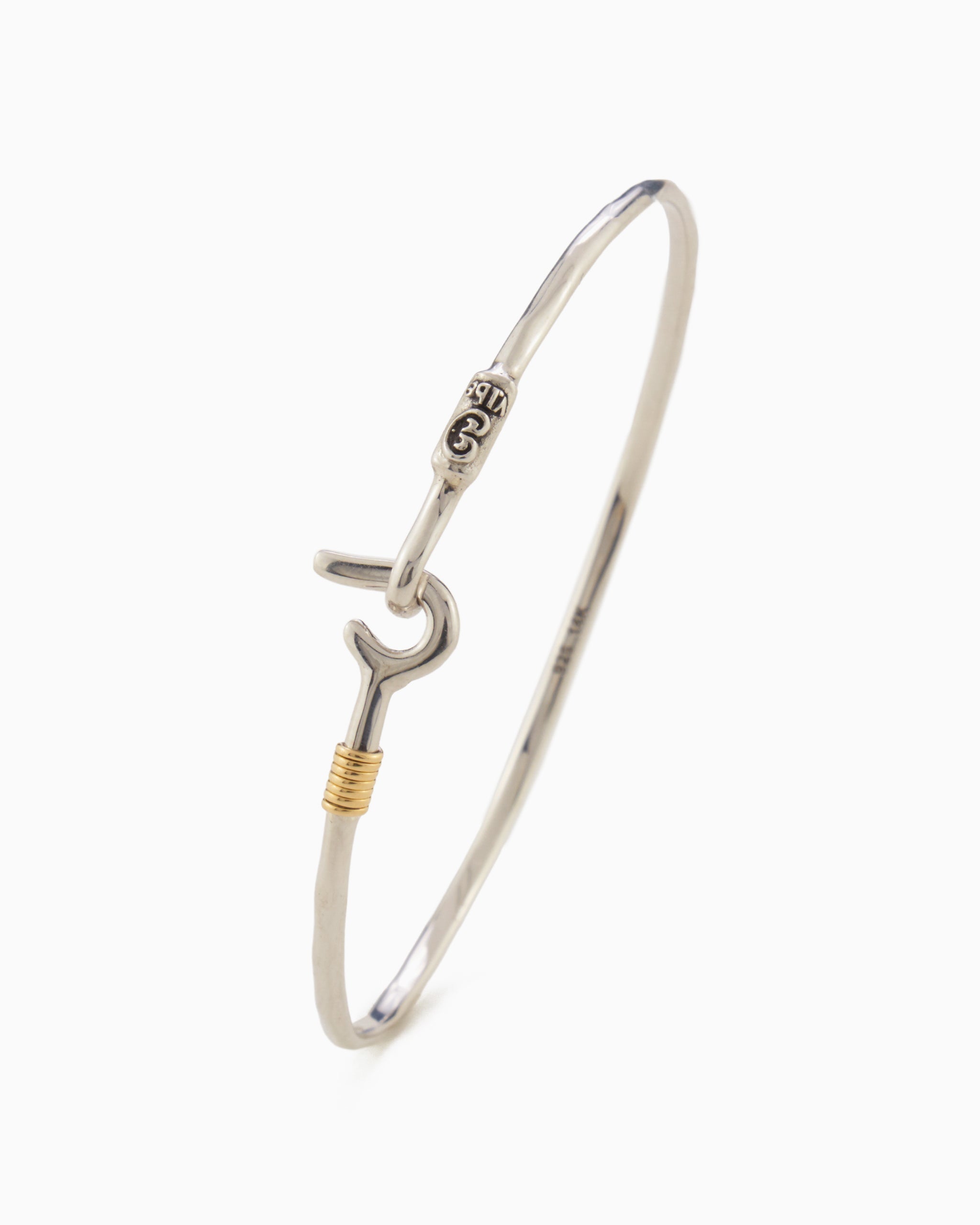 Fish Hook Bracelet - Silver/Rhodium Gold 7