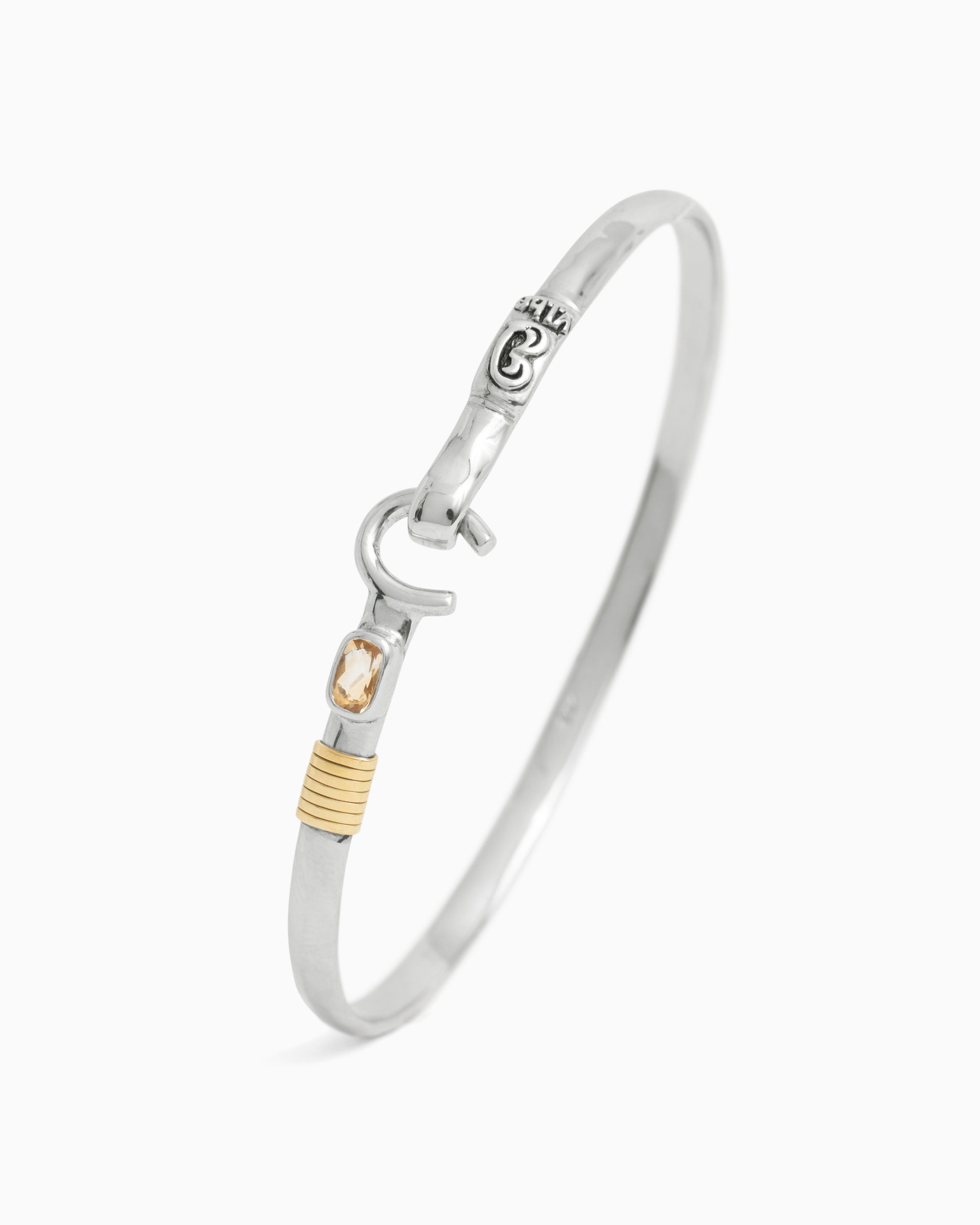 The Hook Bracelet with Stone, 4mm - Citrine