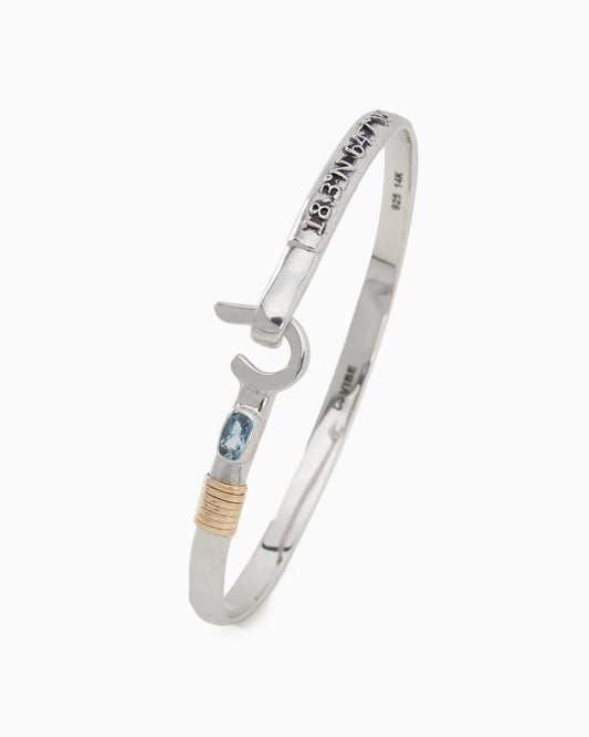 Black Titanium Hook Bracelet - Sterling Silver 6mm 8.00 inch - S6HIBBT80