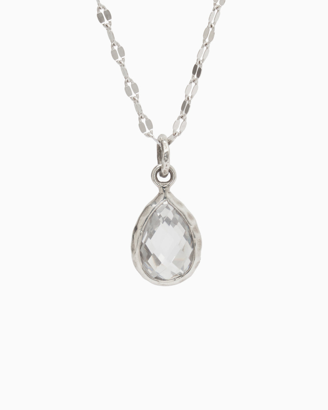 Dewdrop Stone Pendant - White Topaz