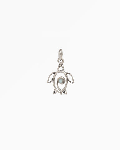 Turtle Outline Pendant with Stone