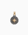 Marine Textured Pendant with 14k Compass Rose