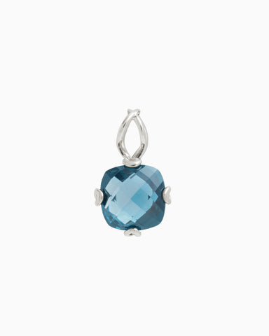 Intertwined Pendant with Stone - London Blue Topaz