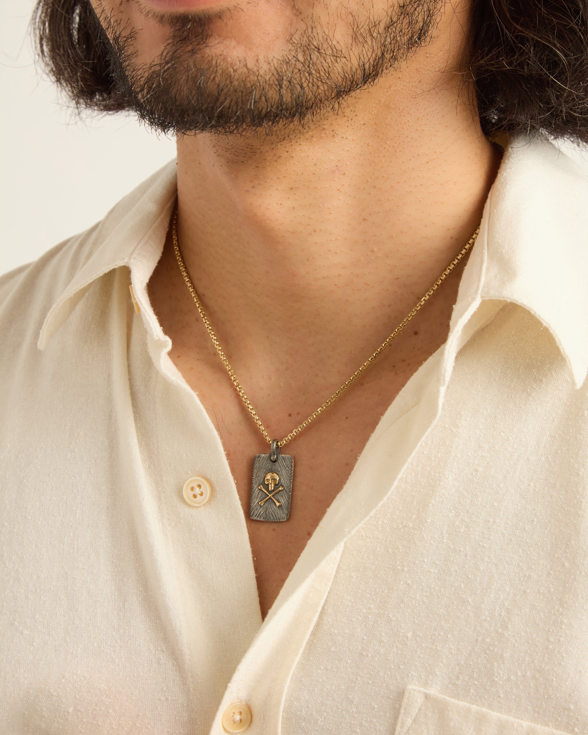 Marine Texture Coordinates Skull Pendant