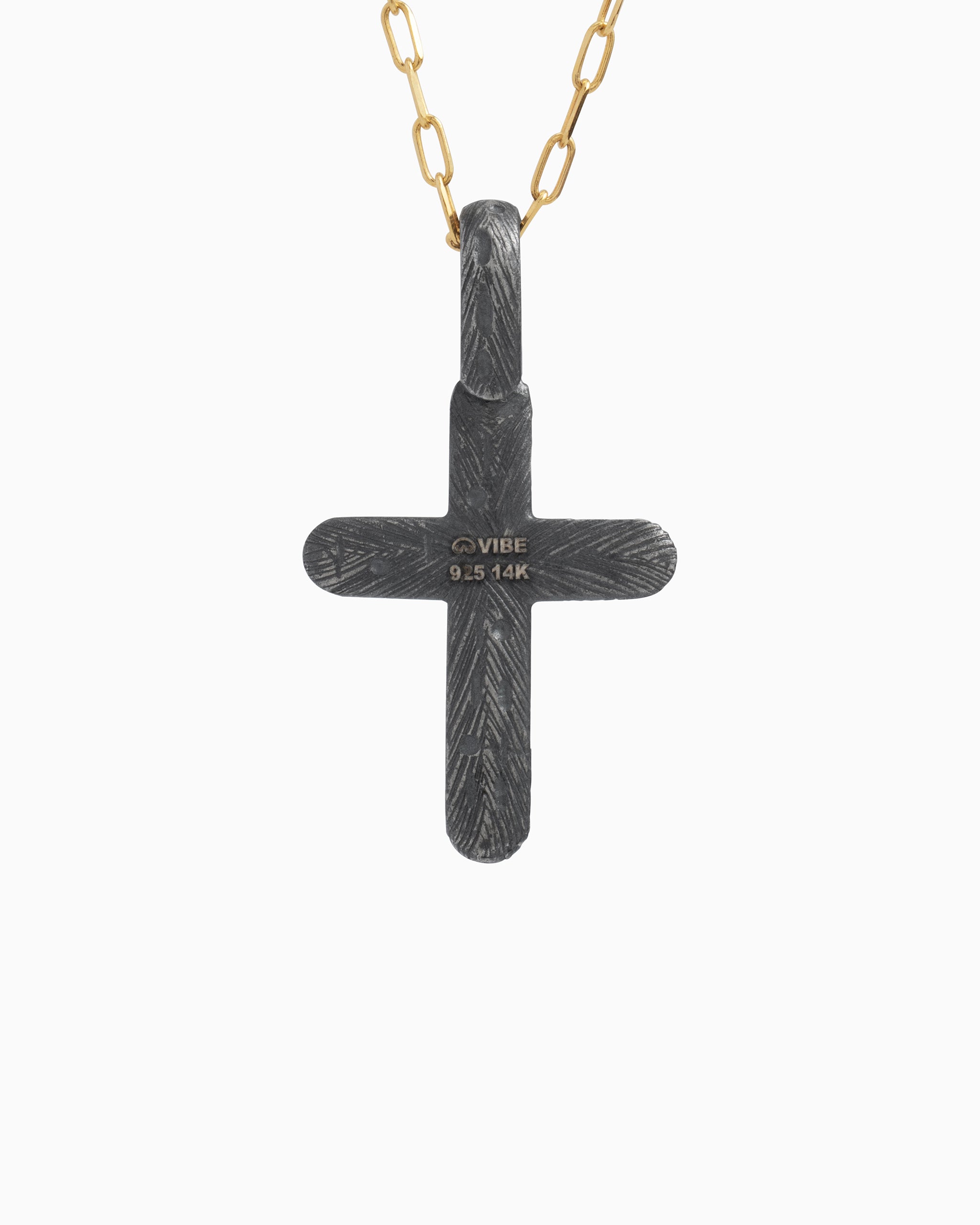 Marine Texture Compass Cross Pendant