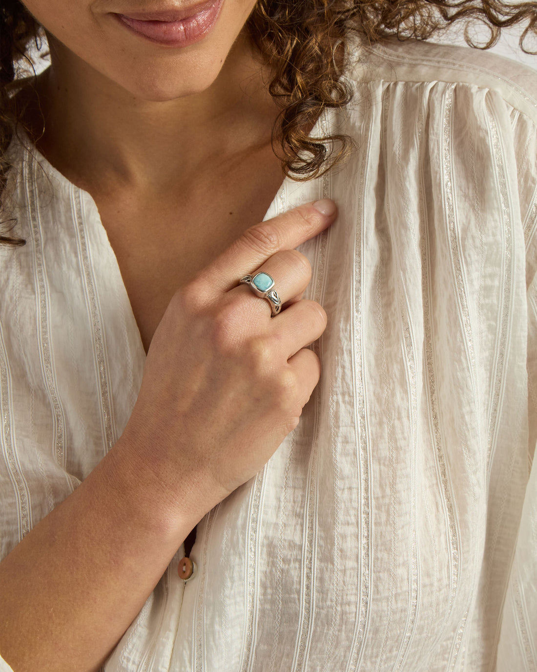 Nautical Rope Ring - Larimar