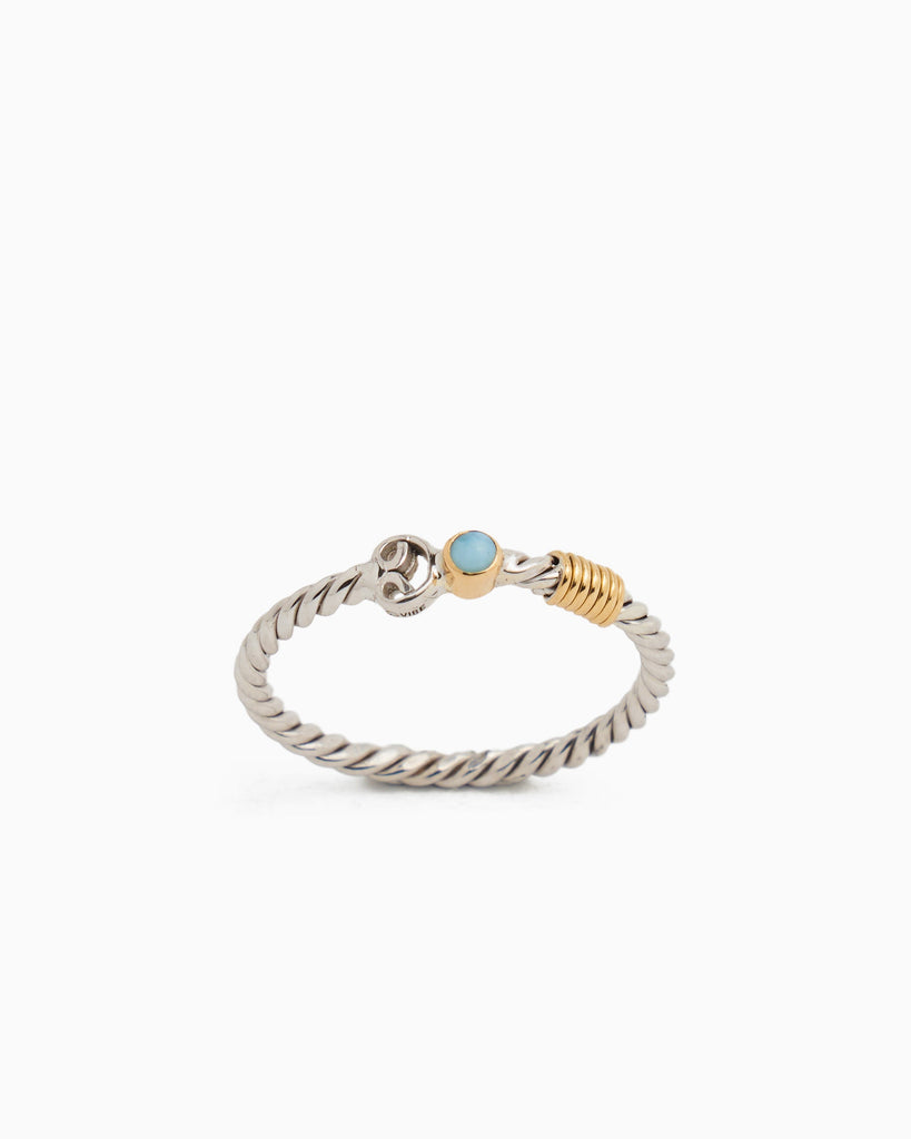 Twisted Ring with Stone - Larimar