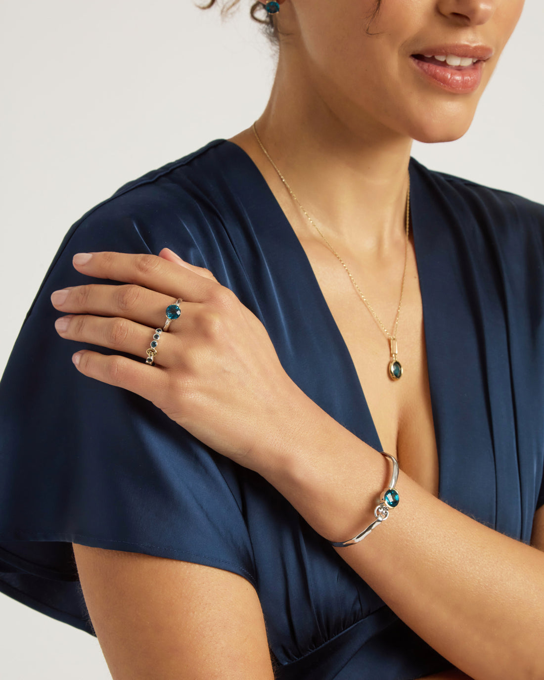 Twisted Petroglyph Ring with Stones