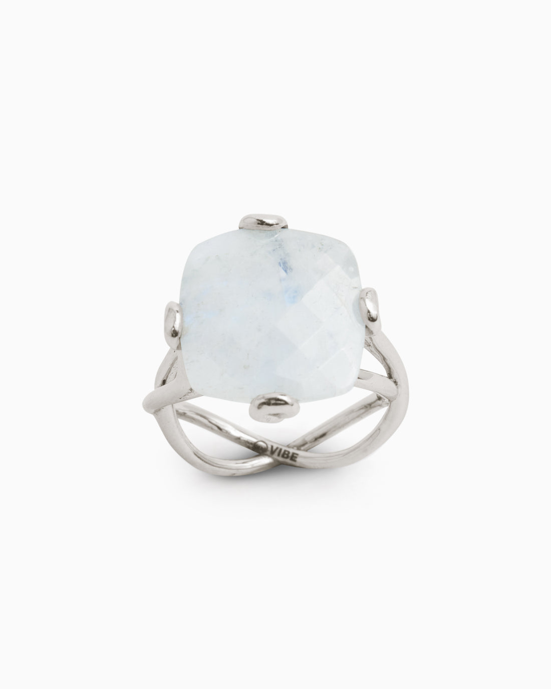 Intertwined Band Ring with Stone - Moonstone