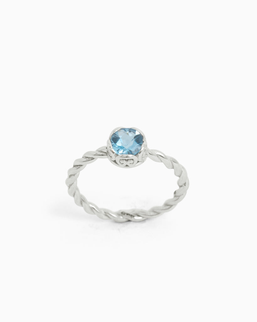 Twisted Princess Petroglyph Stone Ring - Hampton Blue Topaz