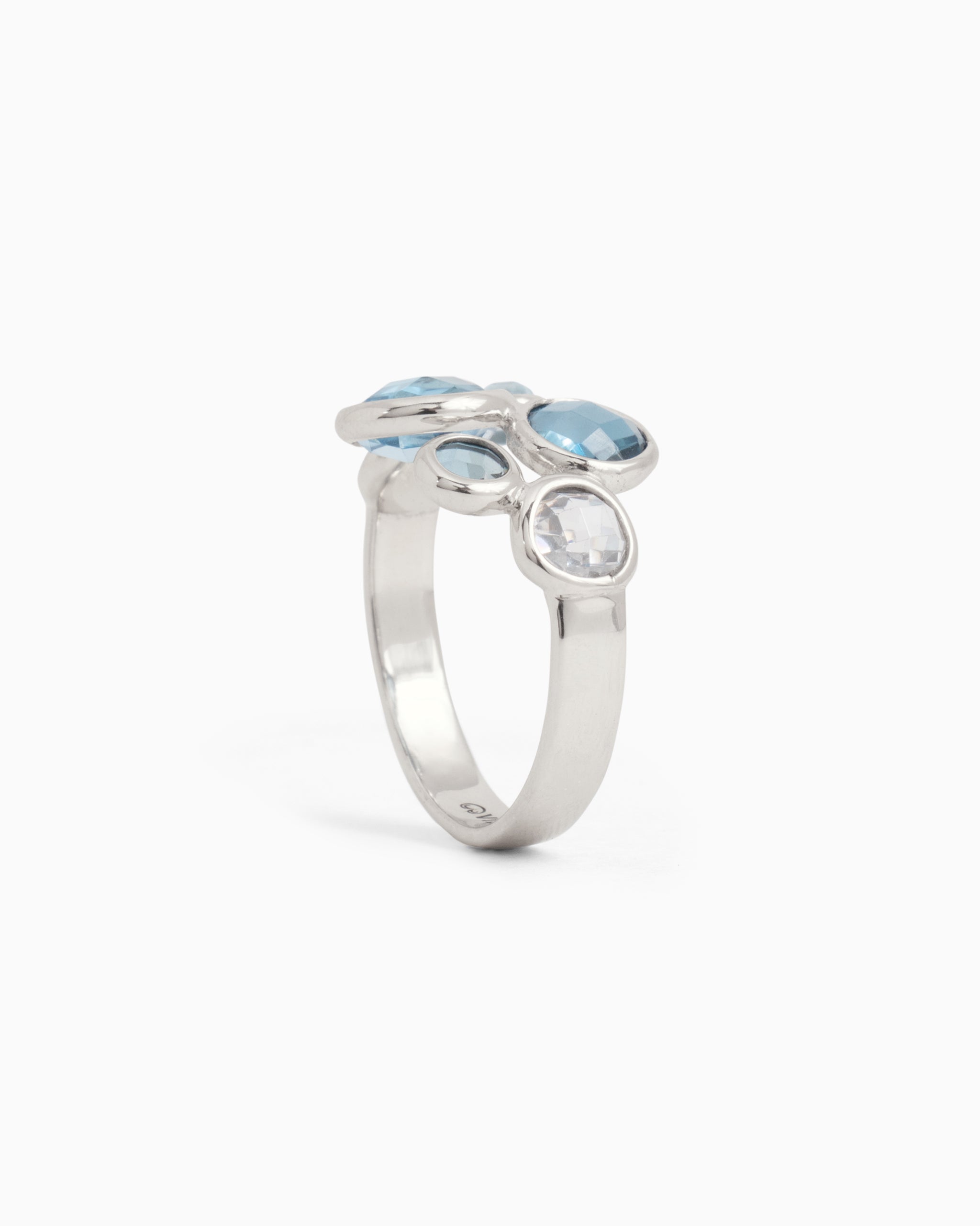 Gemstone Bubble Ring - London Blue Topaz/Hampton Blue Topaz/Sky Blue Topaz/White Zircon