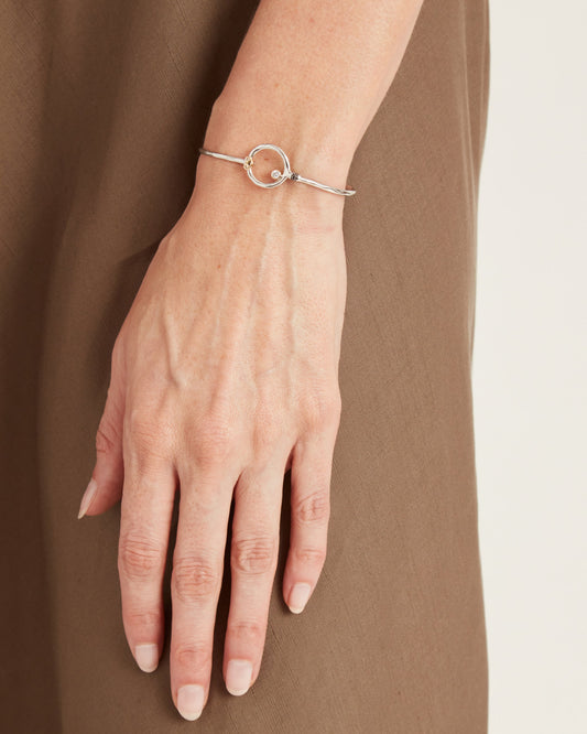 One Love Hook Bracelet with Stone - White Zircon
