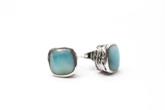 Water Texture Studs Earrings Larimar